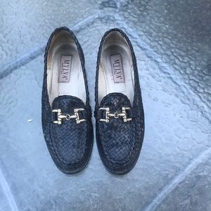 Made in Italy black leather loafers size 39 1/2.